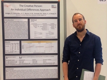 David Bridges presenting his poster at Psychonomic Society Meeting